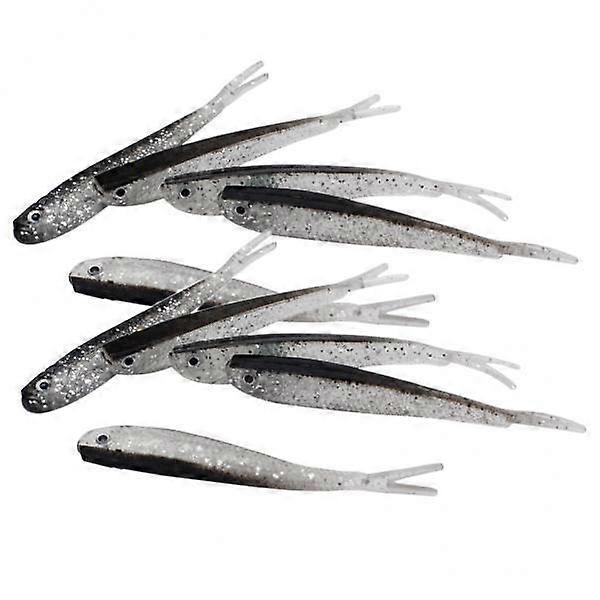 4x 10pcs Swimbaits, Soft Jerk Baits, Soft Fishing - 3D Eyes, Split Tail