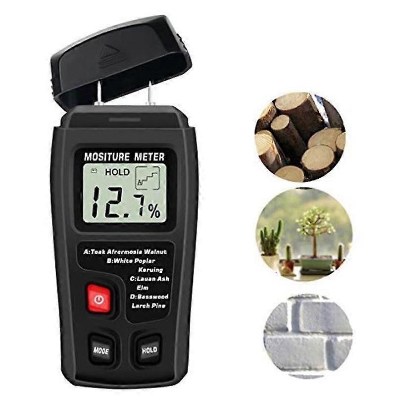 TEMPSA Digital Wood Moisture Meter Humidity Detector 2 Pins Portable Tester Range 0% - 999%