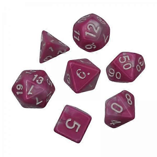 6x7 Pieces Polyhedral Dices Set Durable Board Game Props for Card Game Cafe Pink