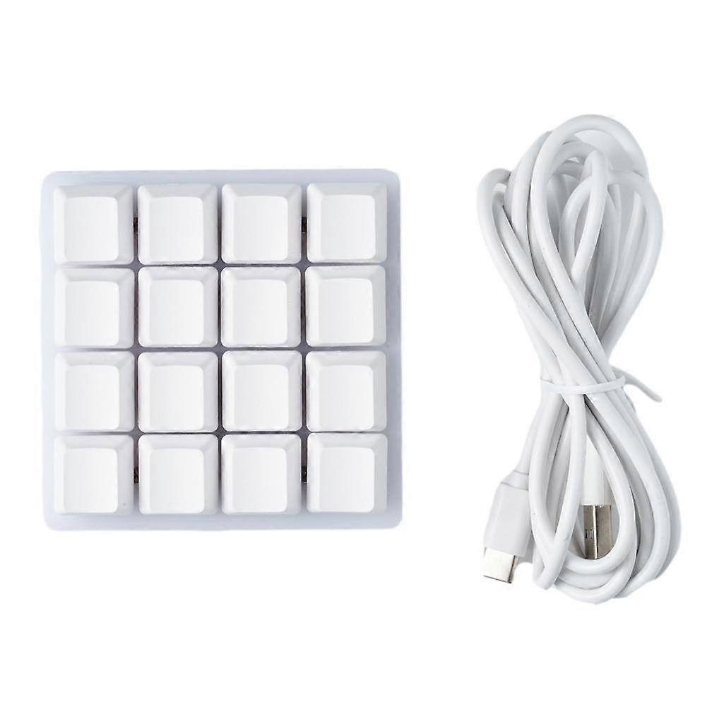 White(A)$ White 16-key custom keypad supports programming