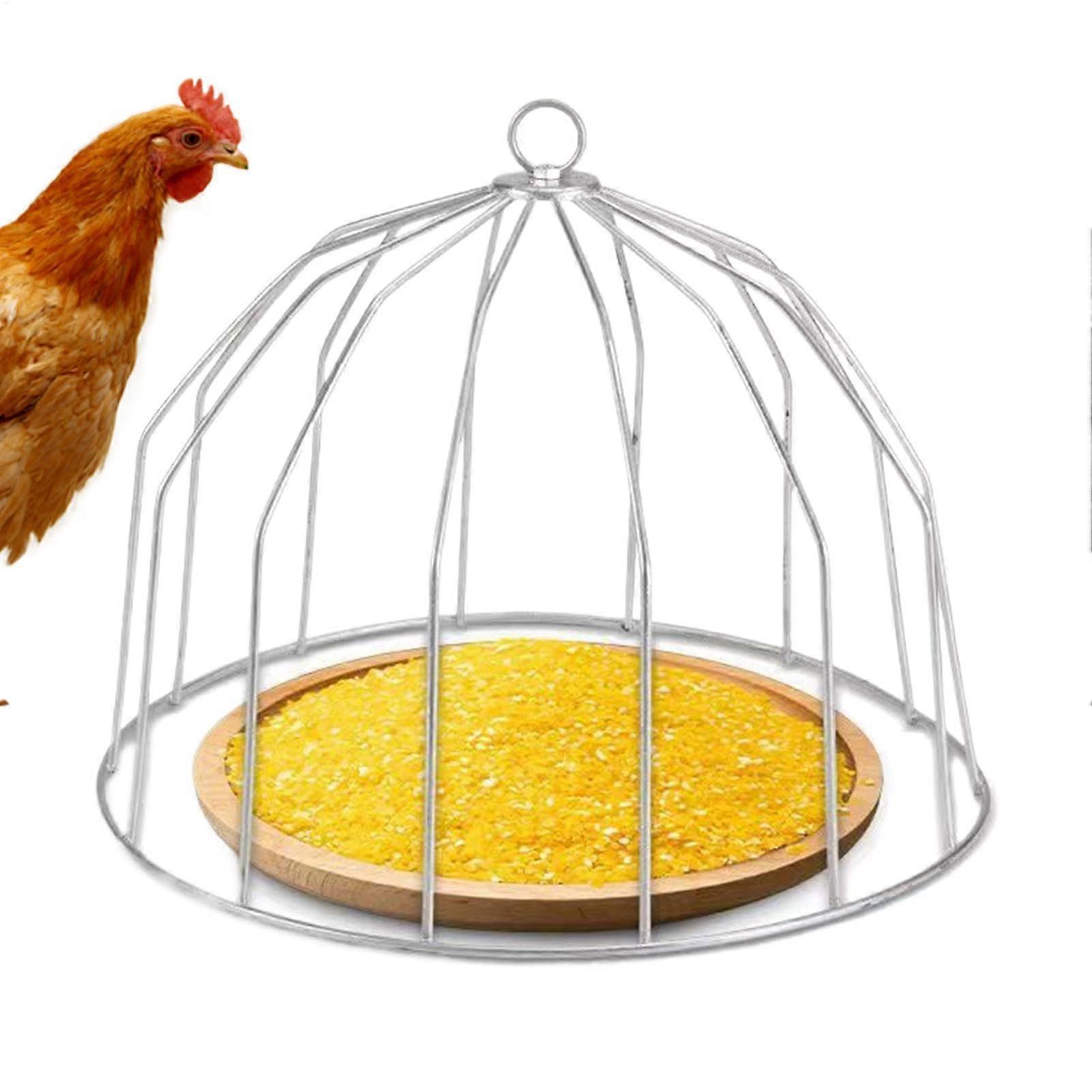 Chicken Feeder Cover No Mess Duck Feeder Cage Treat Container for Farm Animals, Waterproof, Durable, Large Size