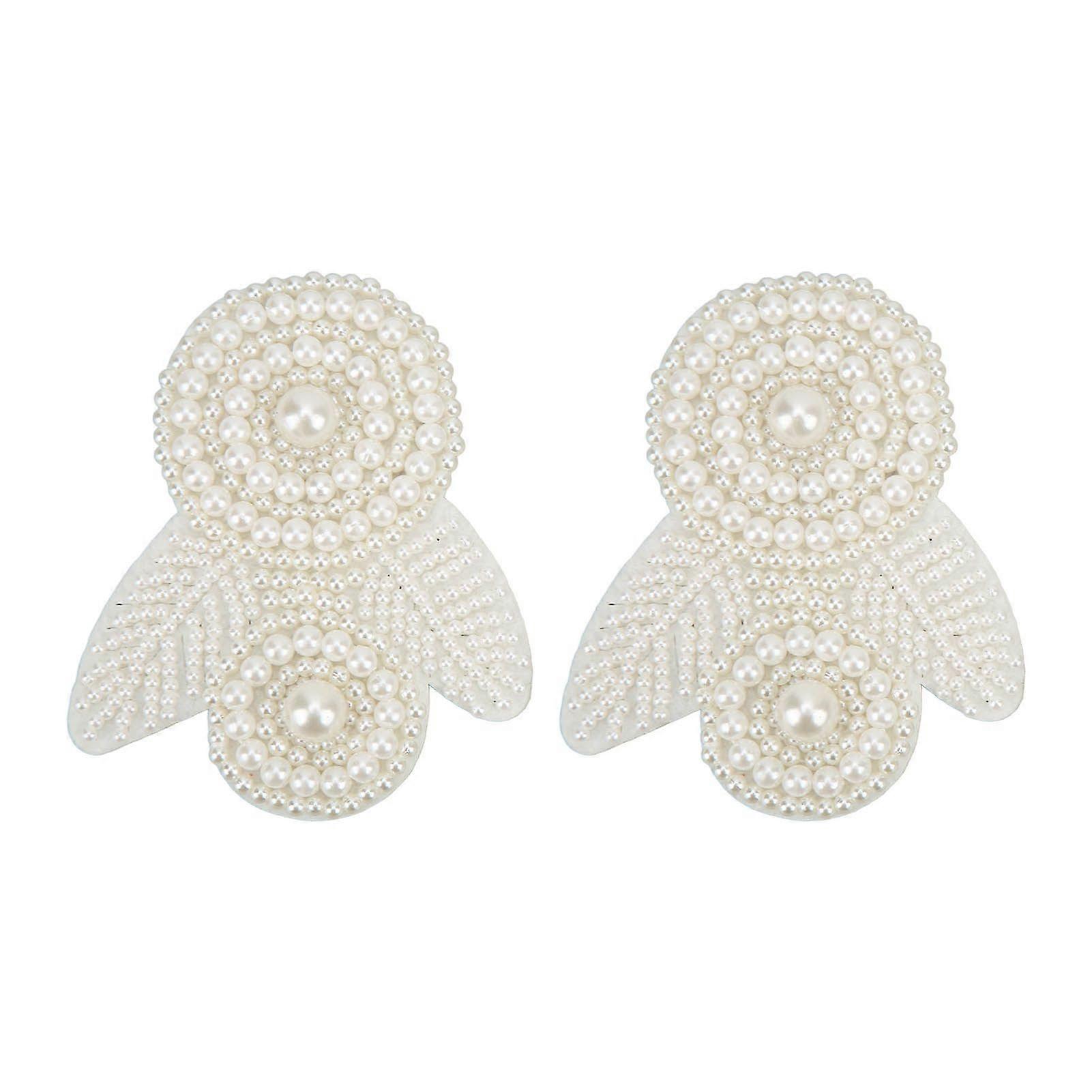 2025 أحدث طراز 2 قطعة لؤلؤ حذاء زهرة ساطع المظهر رواية أكثر