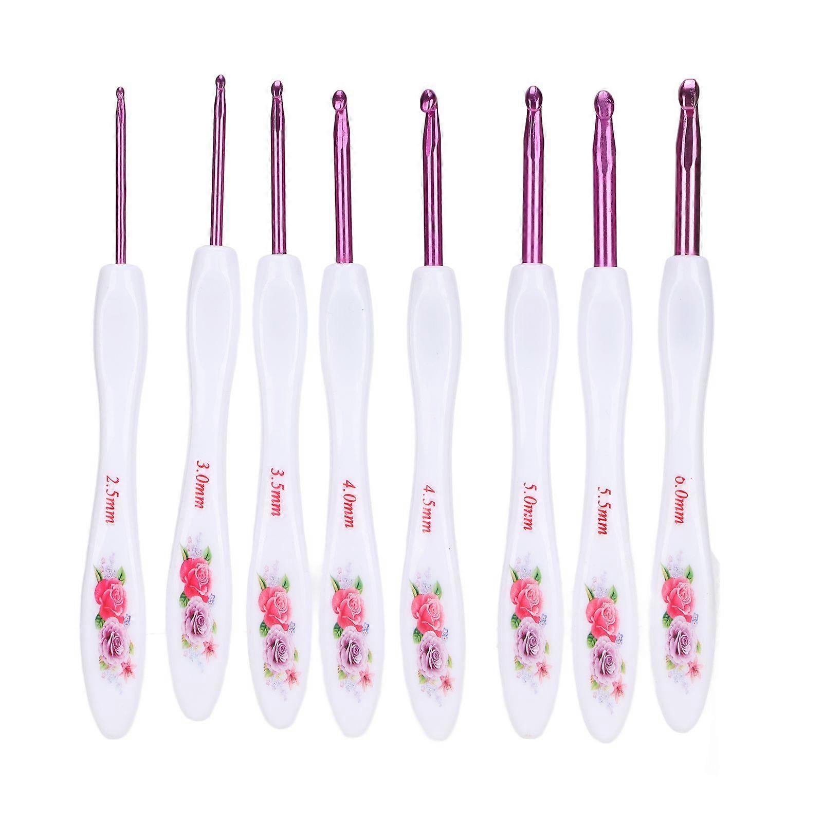 2025 Latest Model  8pcs Crochet Hooks Curved Soft Handle Comfortable Portable