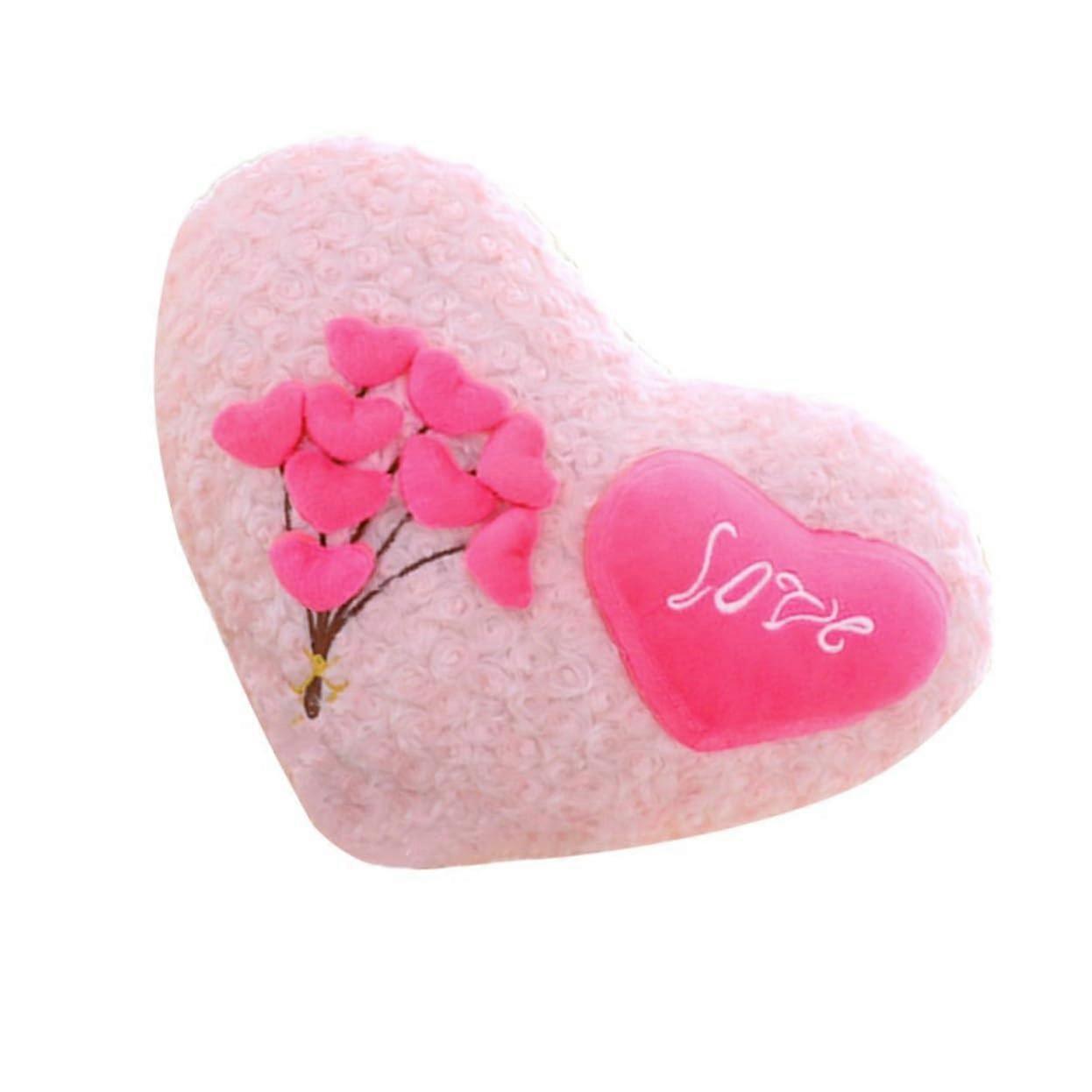 Plush Heart Pillow 1pc Decorative Cushion Gift for Home Office Soft Material 30x30cm