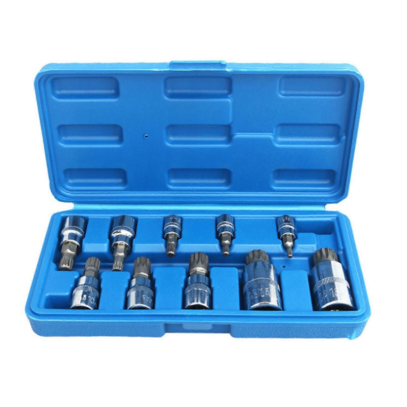 10-piece 12-point square spline socket head set easy to install and use