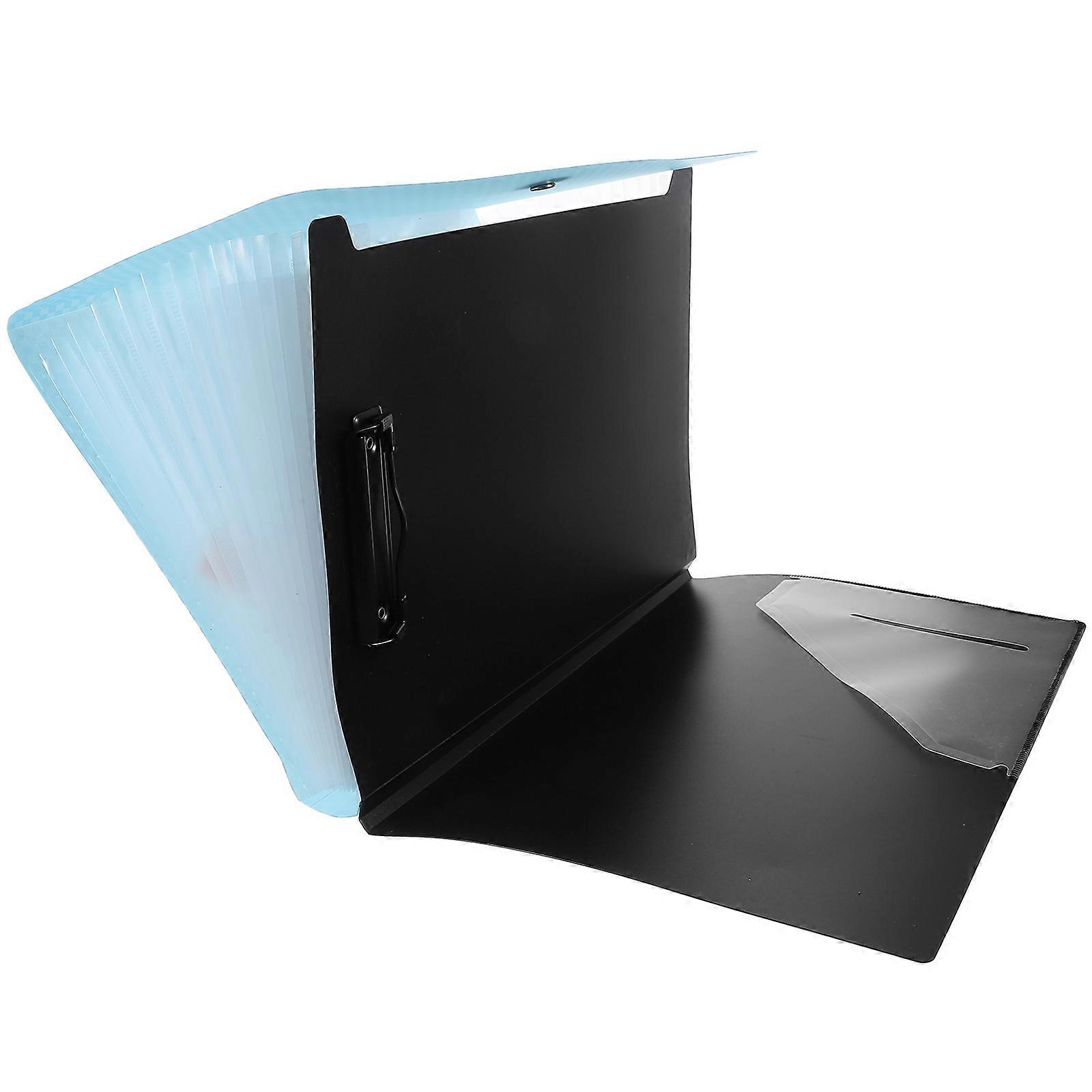 Expandable Folder For Documents Accordion Binder File Organizer Office School Rectangular Blue 1Pcs