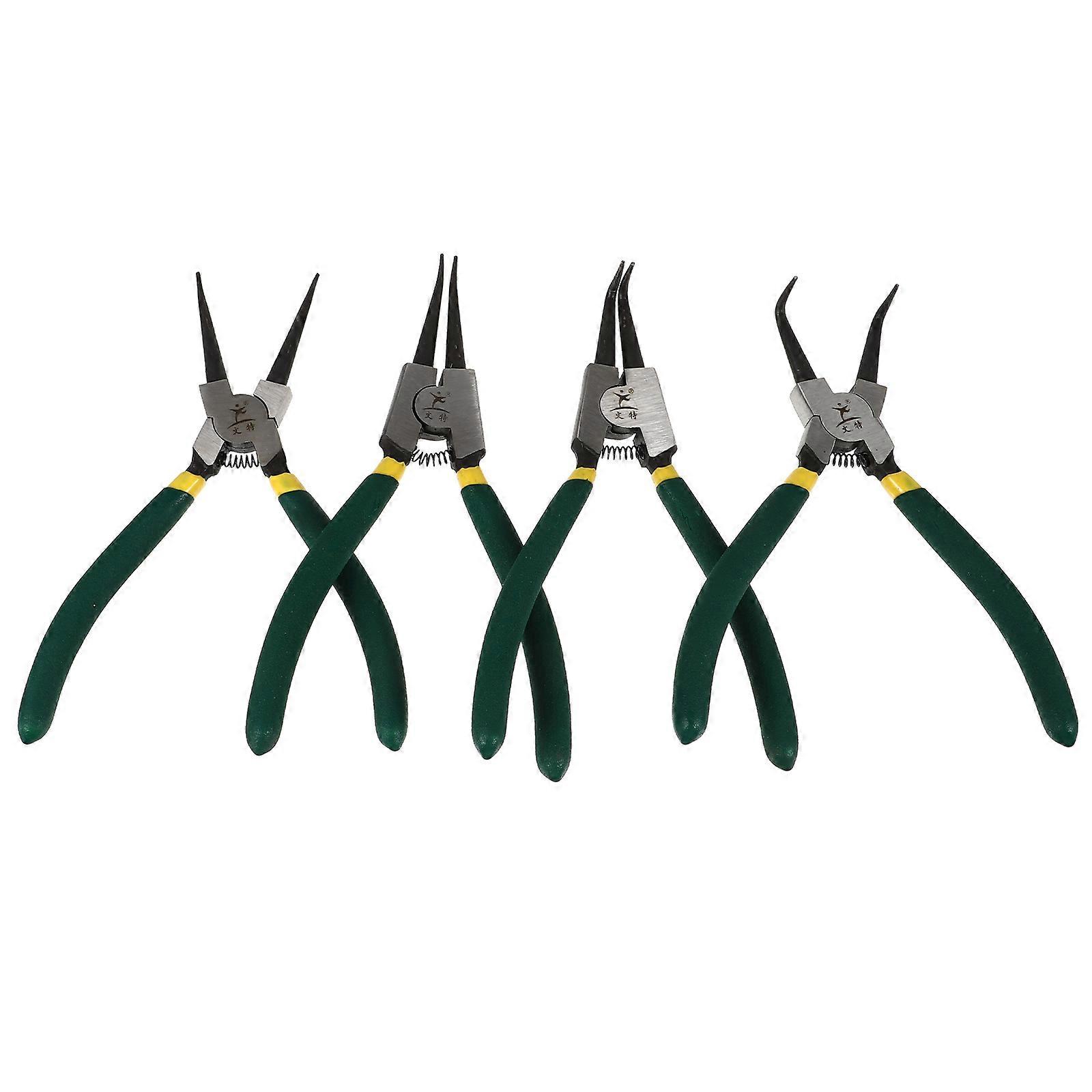 Precision Spring Loaded Pliers Circlip Pliers Set Mechanic Shops Technicians 4Pcs