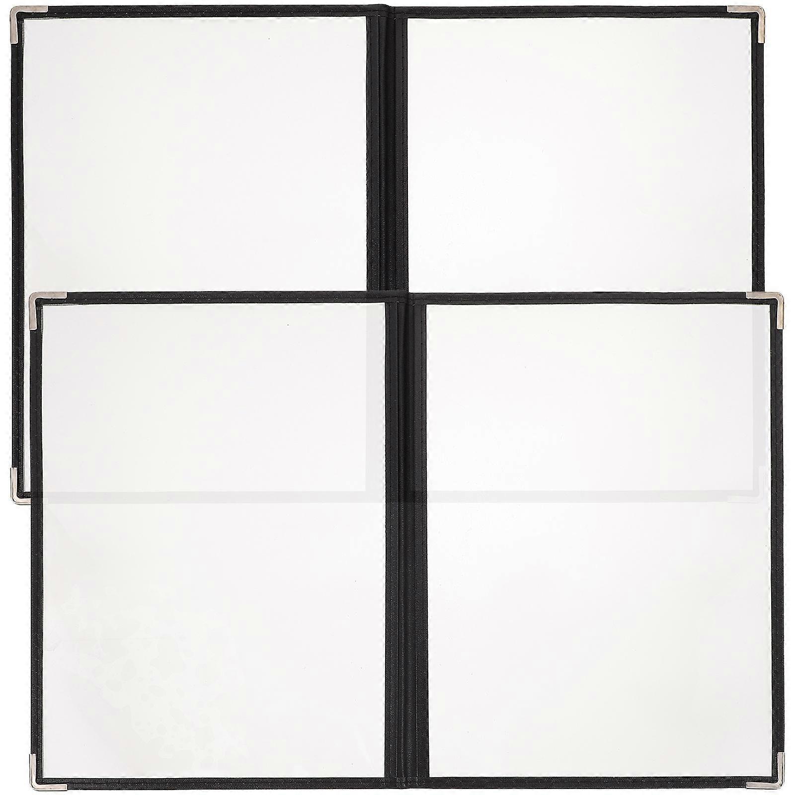 Clear Plastic Paper Holder Menu Cover Binder Portable Cafe Shop 32x23.5cm Protect Menu 2Pcs