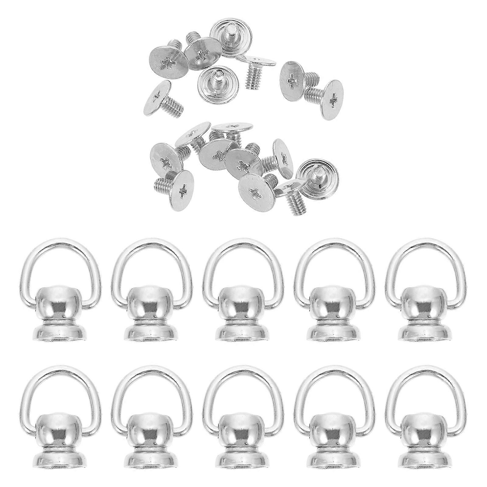 Mini Buckles Alloy Connecting Buckle For Bag Luggage Diy Crafting 2.5x1.5cm Silver 10Pcs