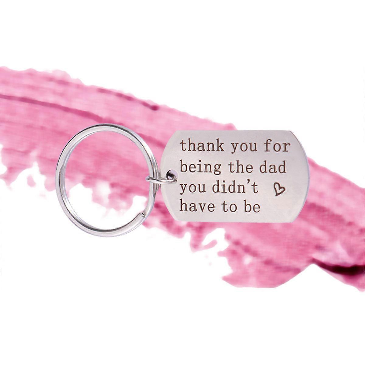 Fathers Day Key Chain Durable Metal Key Chain Ring for Dad present Silver 2.8X1.0X0.1in 1Pcs