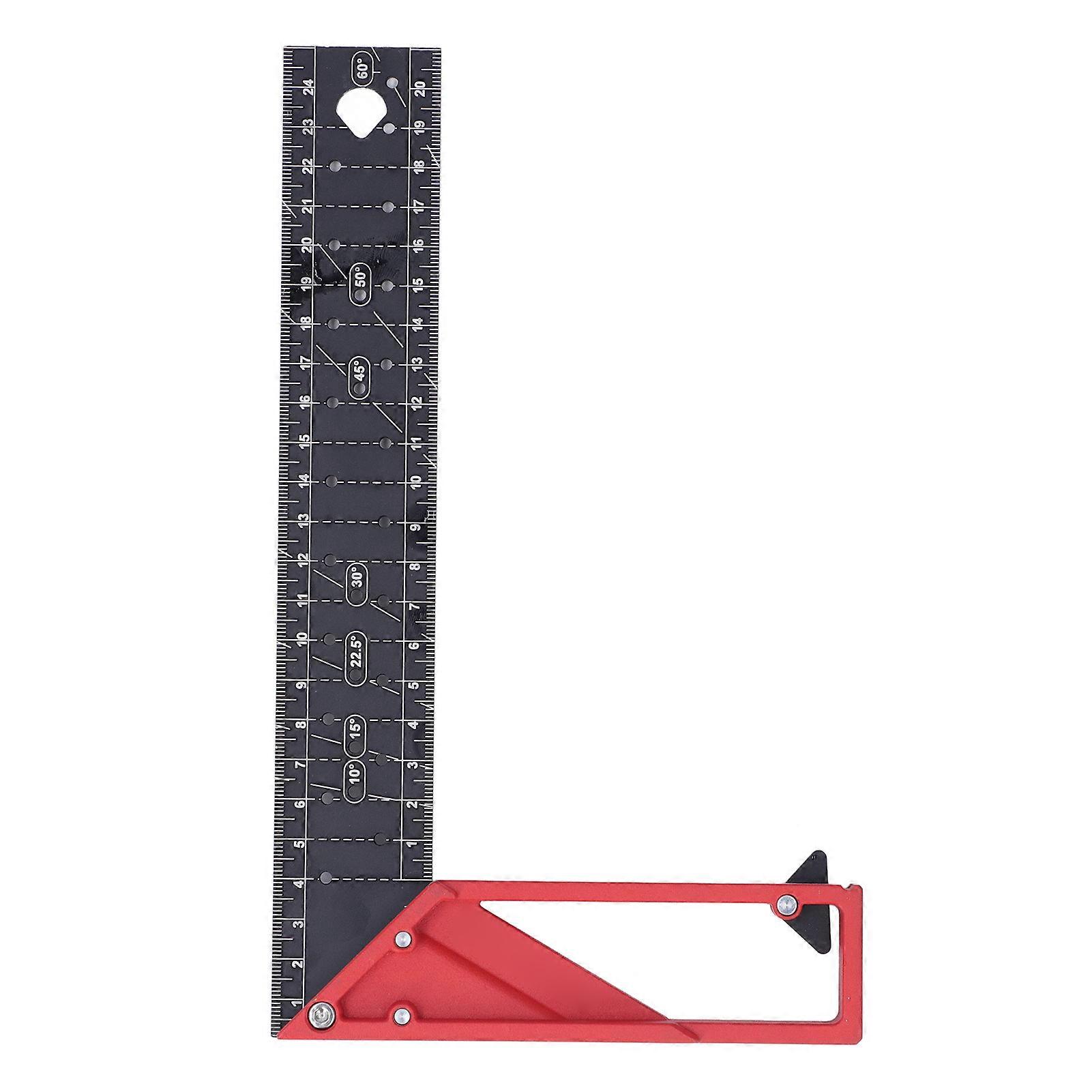 Woodworking Right Angle Ruler 30° 45° 90° 3mm Thickness Adjustable High Precision Universal Measuring Tool 25cm/9.84in
