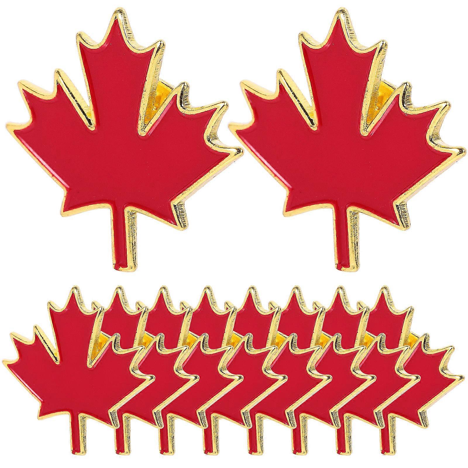 Mini Maple Leaf Brooches Clothing Accessory Simple and 10Pcs