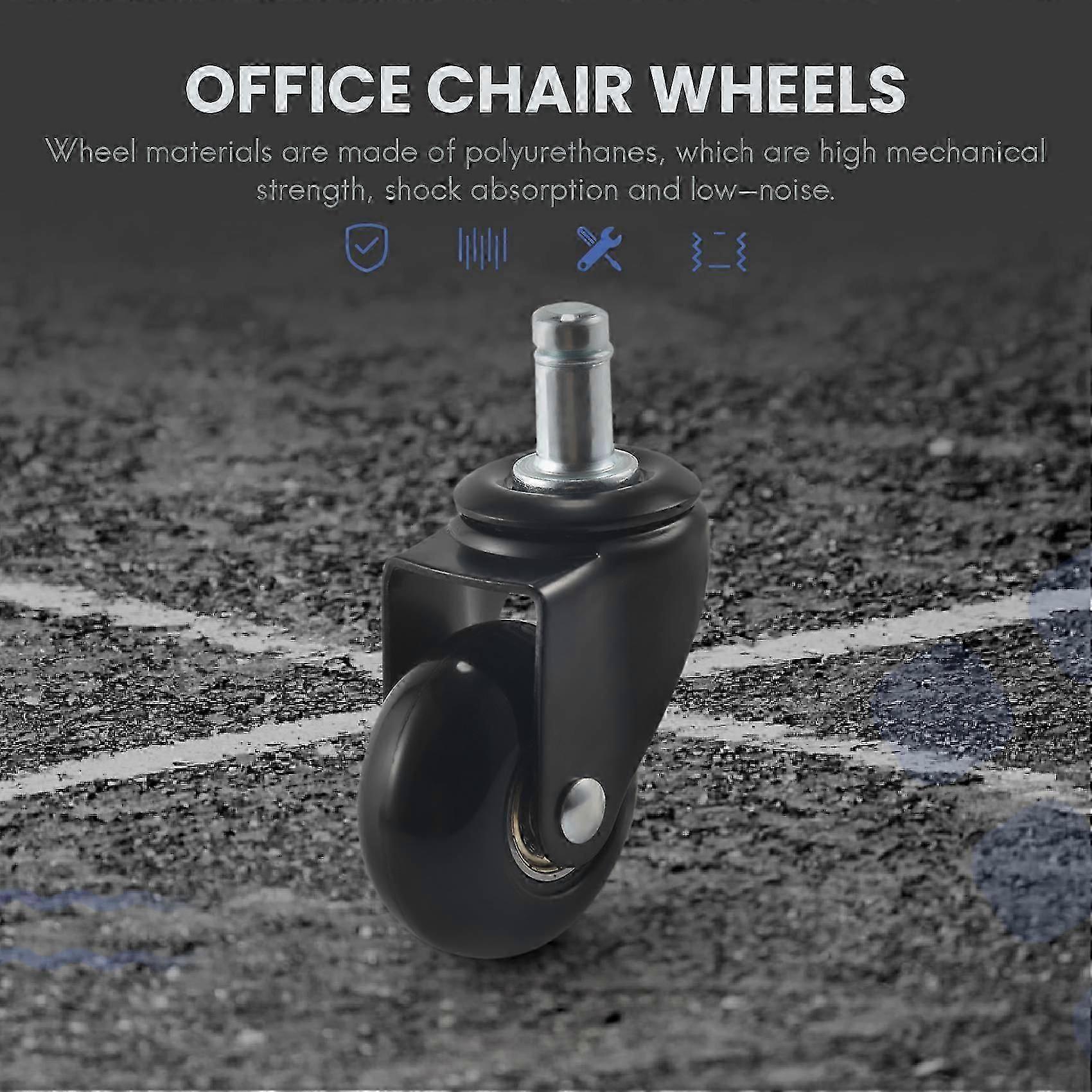 5 Pcs Replacement Chair Caster Wheels 2 Inch, with Plug-In Stem