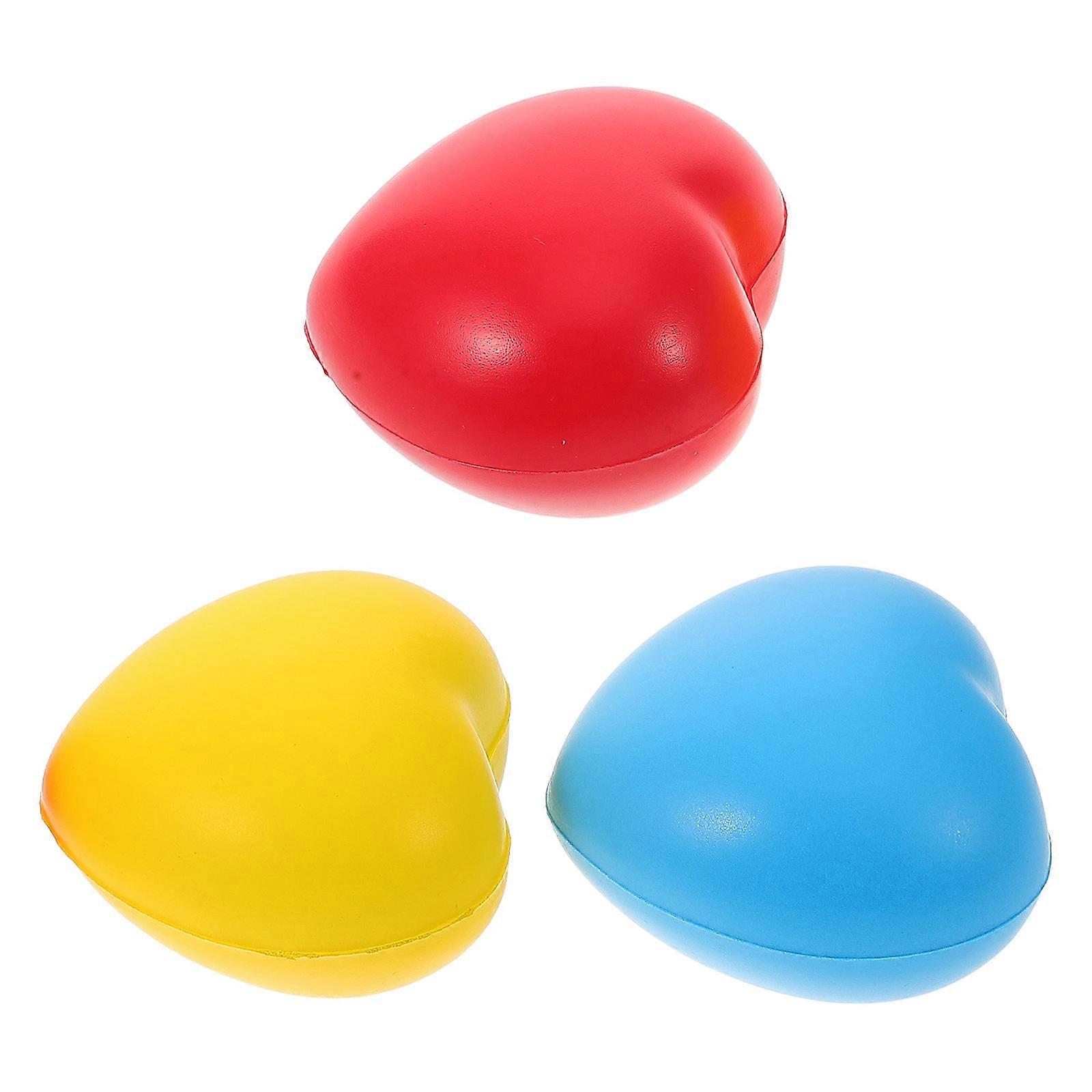 3pcs Heart Shaped Pu Hand Exercise Balls For Grip Strengthening Soft Squeeze Therapy Massager For Hand Flexibility And Lightweight And Portable