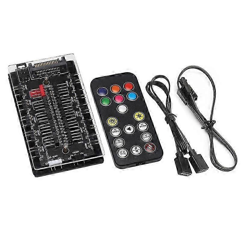 ARGB and PWM HUB 5V/3PIN ARGB Case Fan Hub Adapter with Remote Controller