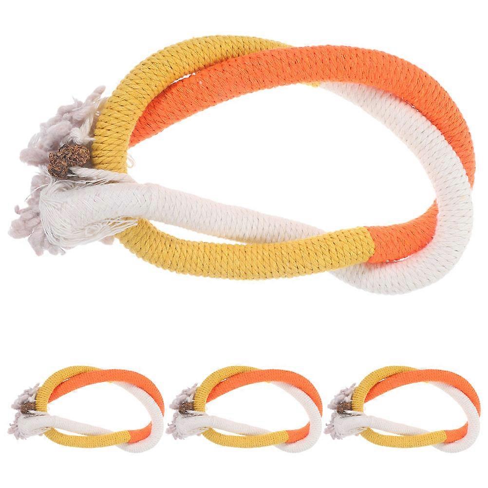 Cat Toy Chew Ropes Catnip Rope Toys Indoor Cat Toys Assorted Color 69.00X1.00X1.00CM Entertainment 4Pcs