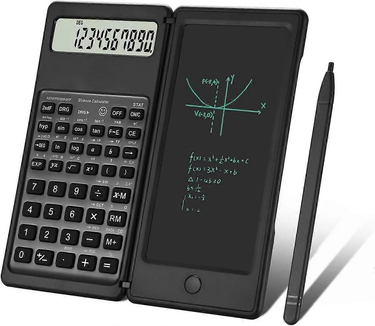 Scientific Calculator with Writing Tablet, Portable 10-Digit LCD Display