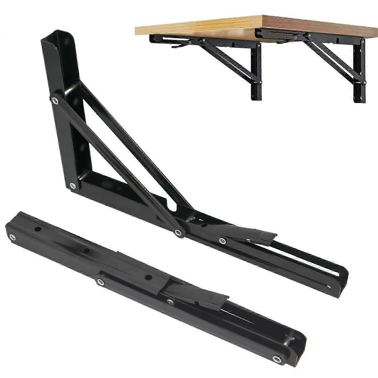 2 Pack Shelf Brackets for DIY Space Saving Wall Mounted Folding Table 20 Inch