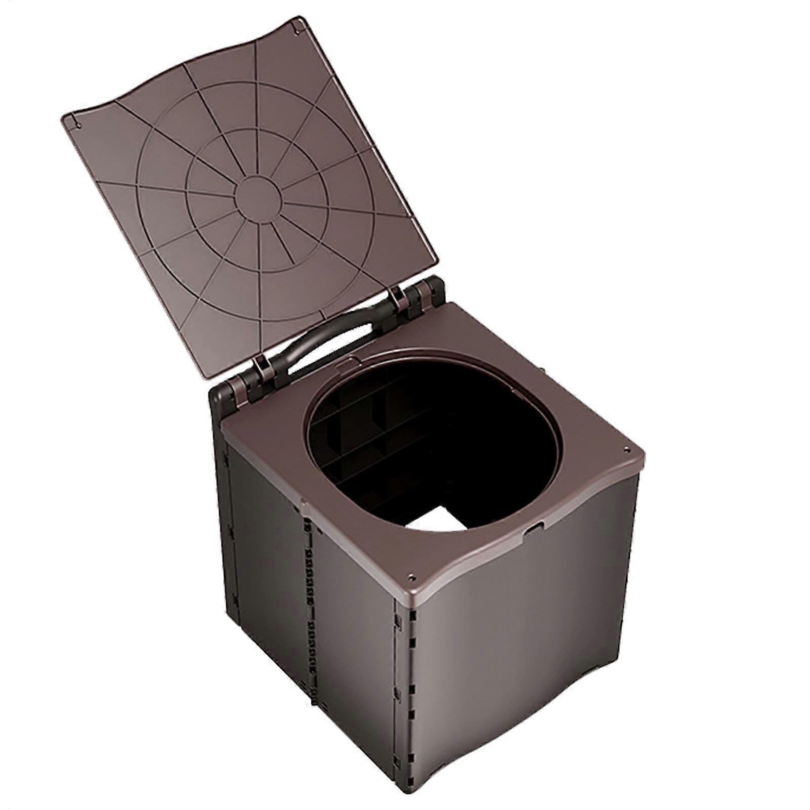 Foldable camping toilet, portable, PP, compact, for adults elderly, bedside, traveling, 33.5 x 31 x 32.5 cm