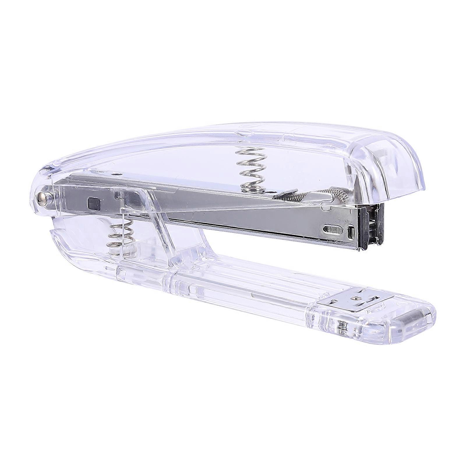 Effort Desk Stapler Smooth Internal Track Compact Size 15x6x3cm Silver Plastic Alloy For Office Use 1Pc