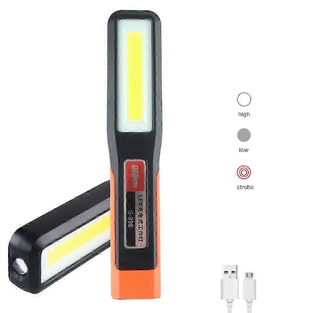 500LM COB LED Flashlight, 3800mAh USB Rechargeable Work Light, 3 Modes Red Emergency Light for Camping Tent