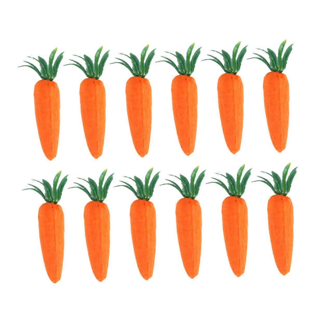 Artificial Carrot 12-Pack Orange Foam Carrot Props For Garland And Craft Ornaments