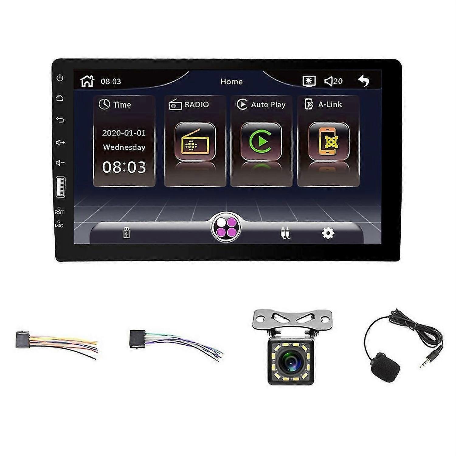 Single Din Car Stereo with Carplay Android Auto, 9 Inch HD Car Radio with Backup Camera Supports FM/