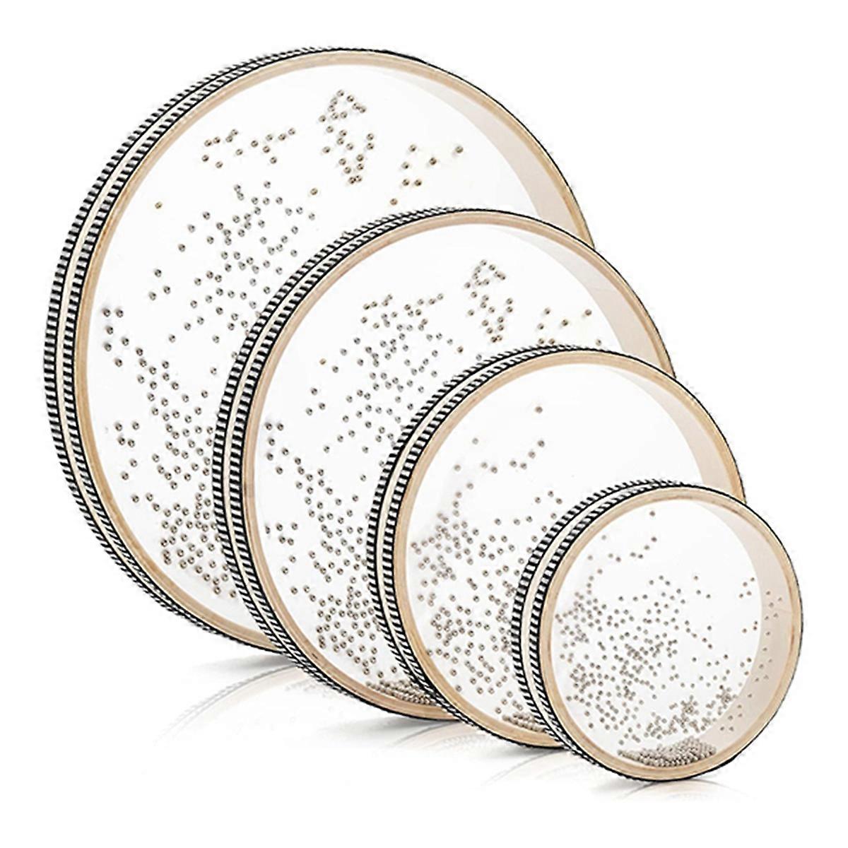 6/8/10/12 Inch Wave Bead Ocean Drum, Sea Sound Drum with Wood Shell Ocean Sound Drum Musical Instrum