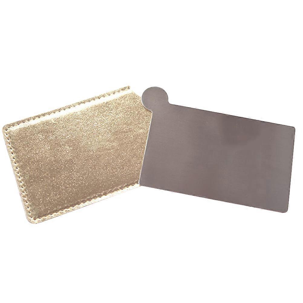 Handheld Mirror Stainless Steel Portable for Daily Use and Travel Random Color 9.5x6.4x0.2cm 1Pcs