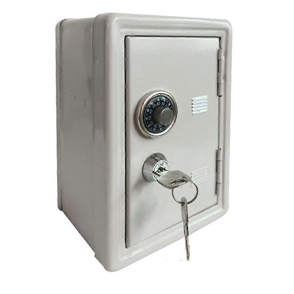 Piggy Bank, Money Box with Password, Key Lock for Children and Adults (Color: White)