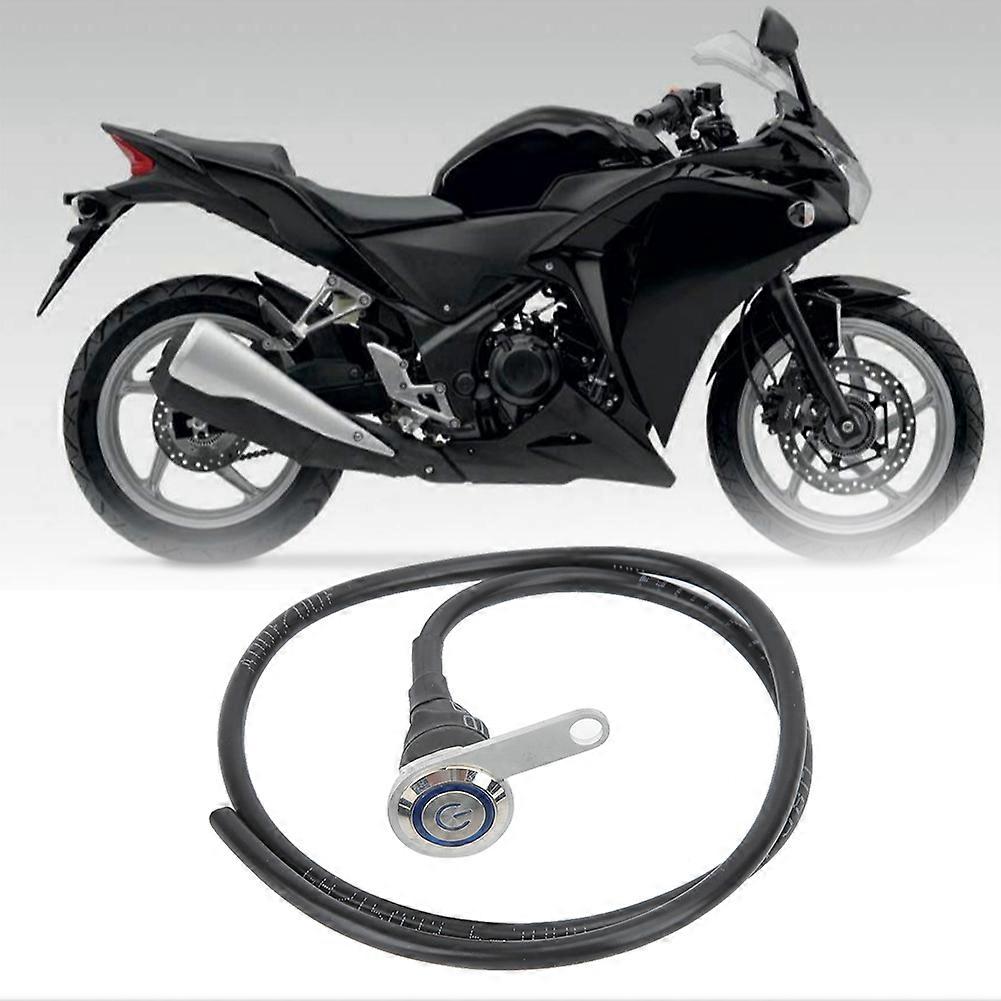 Motorcycle Switch with Button Reset Indicator Light 12V Stainless Steel Modification Accessories