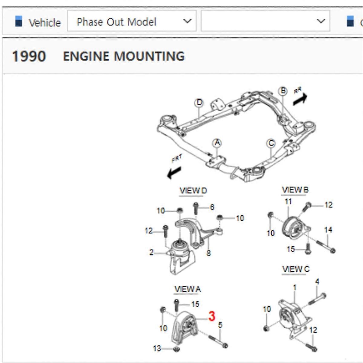 Front Engine Mounting Insulator for Korando C 2.0 AT 2073034201