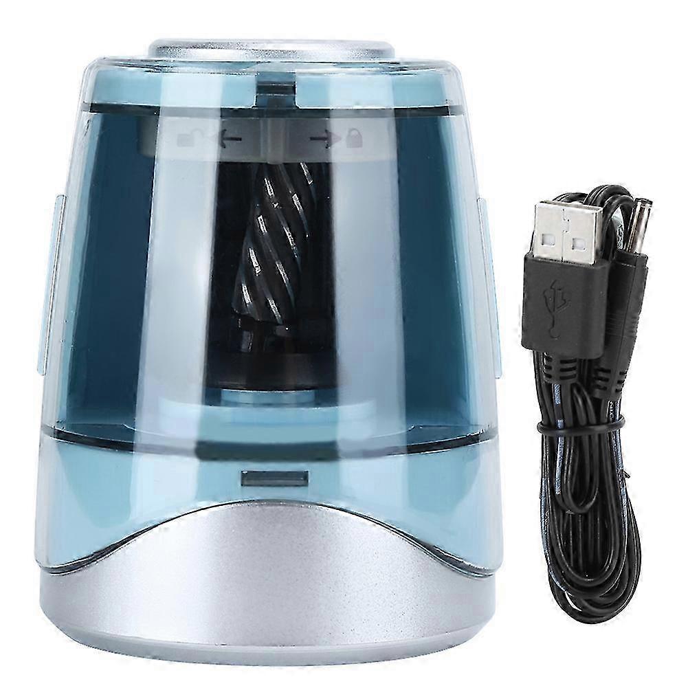 Electric Pencil Sharpener Blue Fully Automatic Replaceable Tool Holder for Students