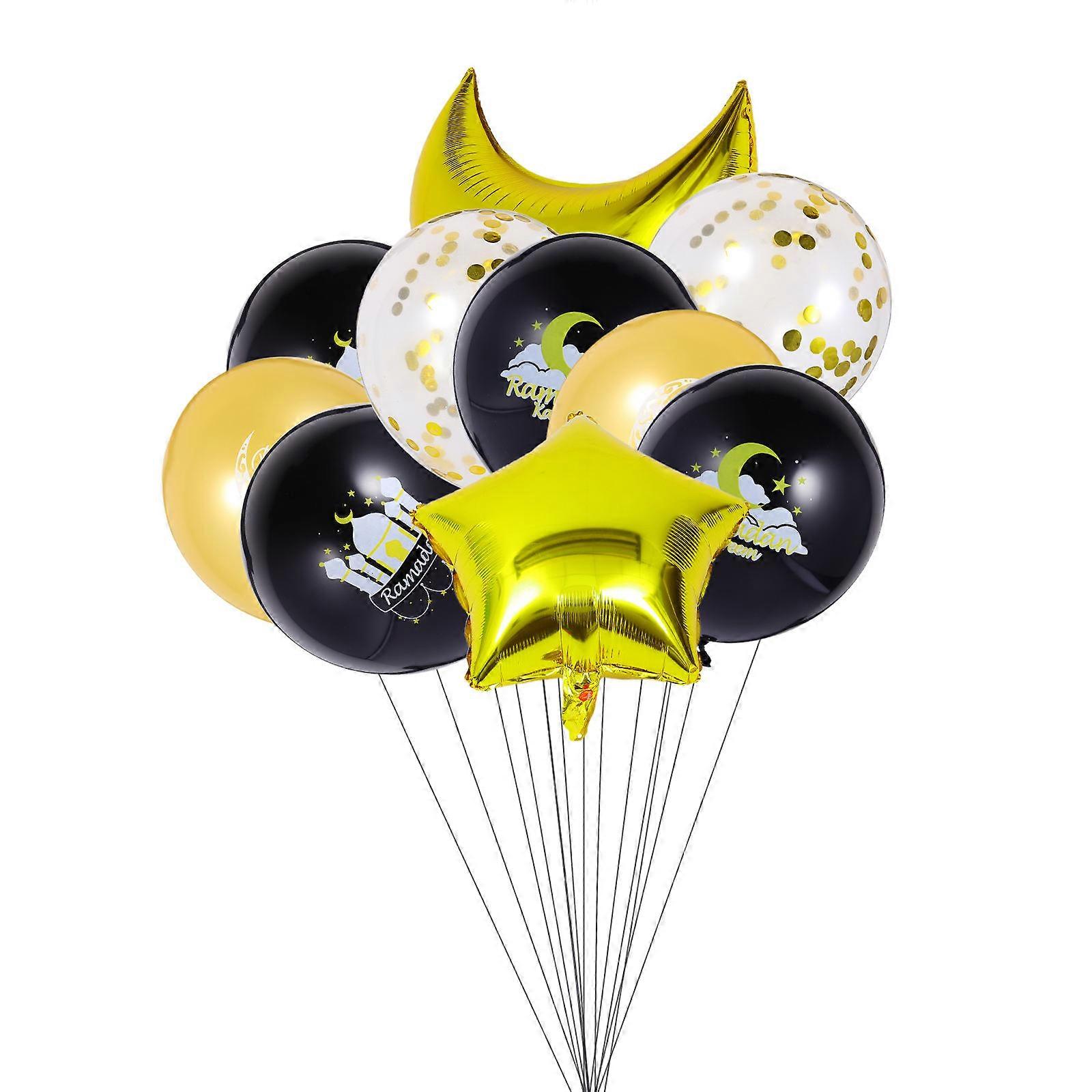 Balloon Set Space Themed Party Decorations Kit Muslim Eid Round 10Pcs