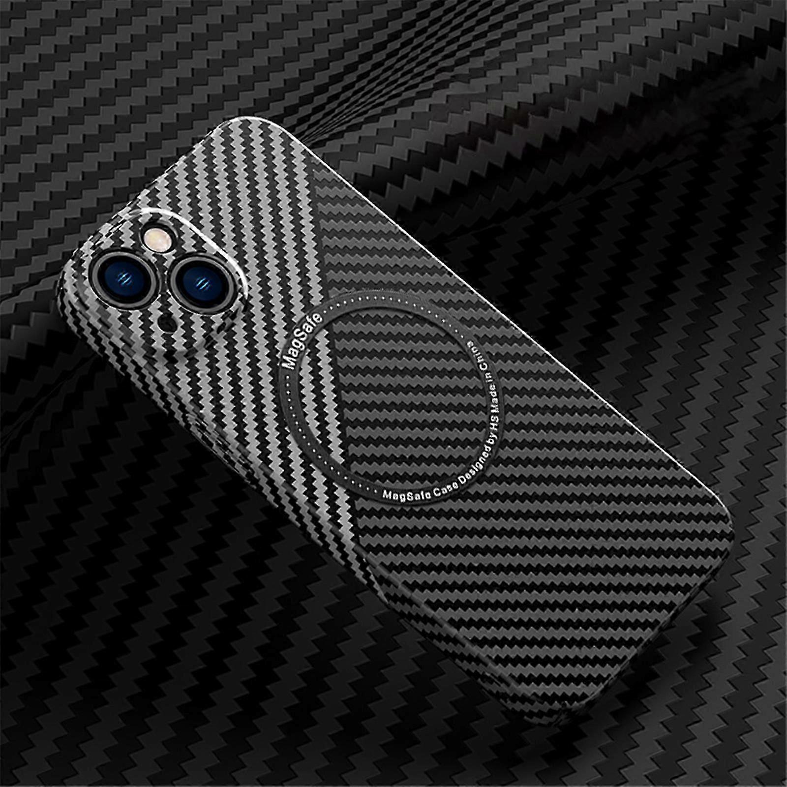 Magnetic Compatible with iPhone 15 Pro Max Case, Compatible with Magsafe, Carbon Fiber Shockproof Slim Thin Cover
