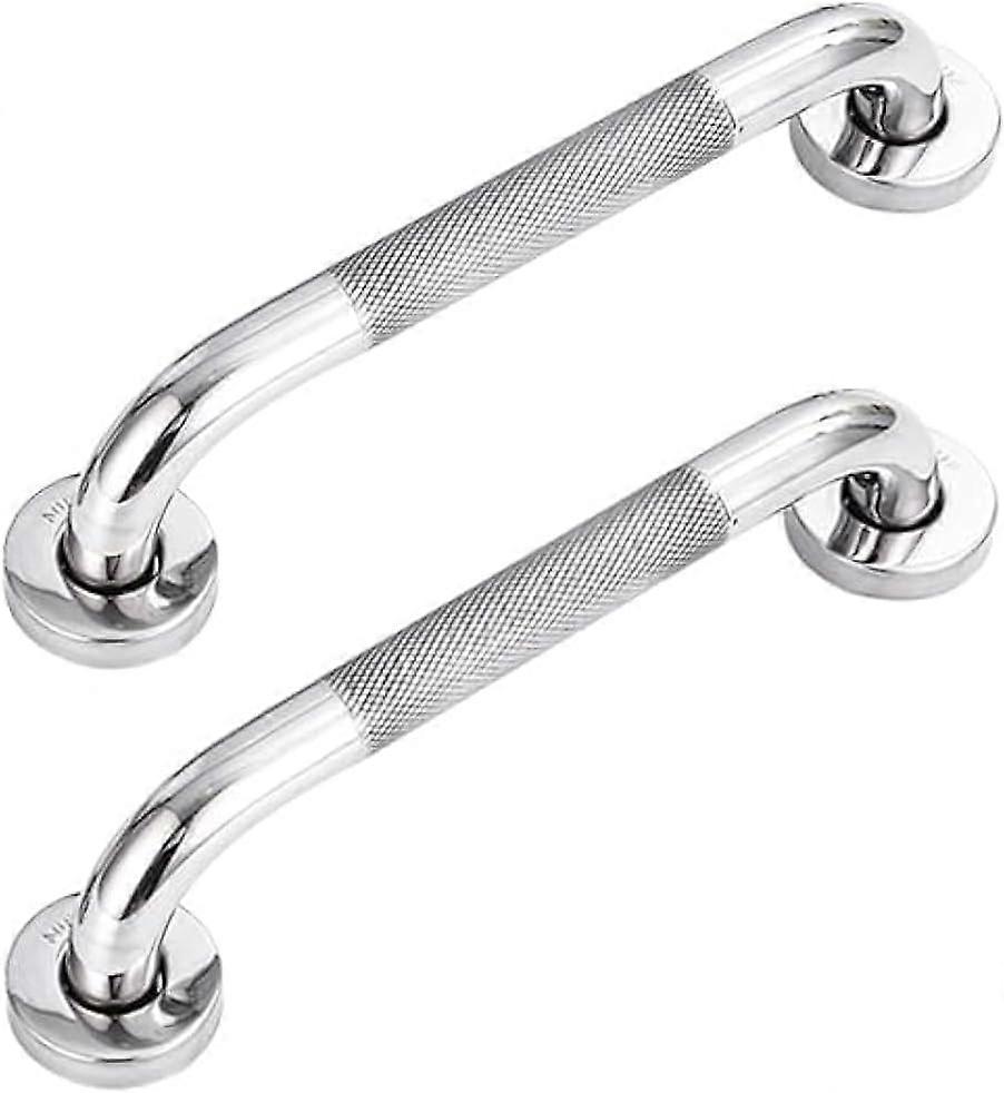 2Pack 304 Stainless Steel Bathroom Grab Bars with Non-Slip Handle