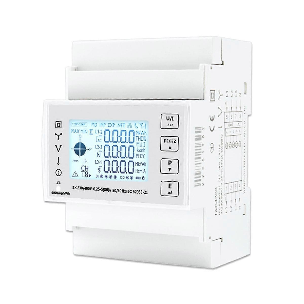 TAC4300 Digital wattmätare Energi El Elförbrukningsmätare Voltmeter Modbus RS485 Guide Elmätare