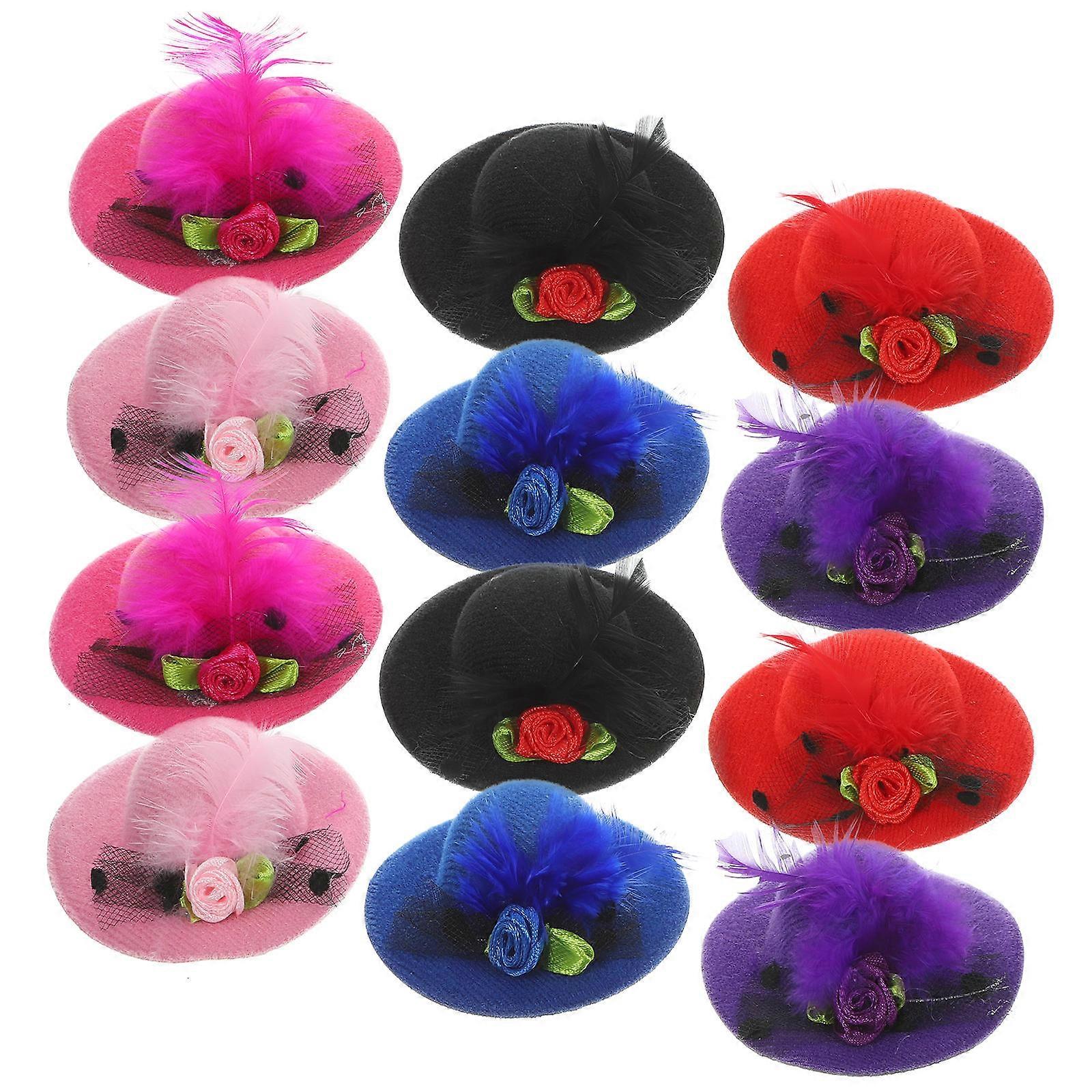 Women Fascinators Hat Clip For Wedding Headwear With Assorted Color And Creative Design 12Pcs
