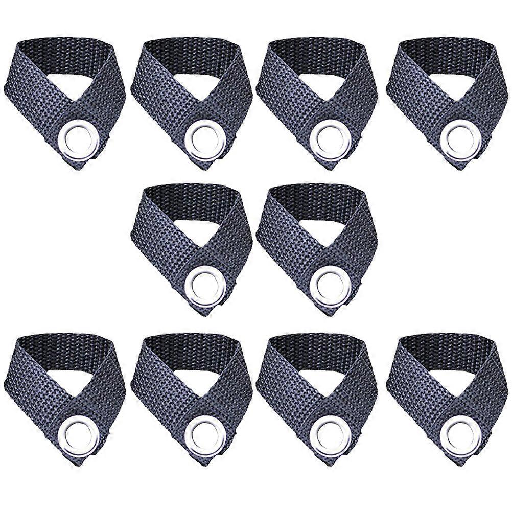 Teltudstyr Bærbare Teltsøm Spænder Fiskebaldakin Stang Fastgørelsesværktøj Sort 6,50X6,50X0,30cm Skridsikker 10 stk.