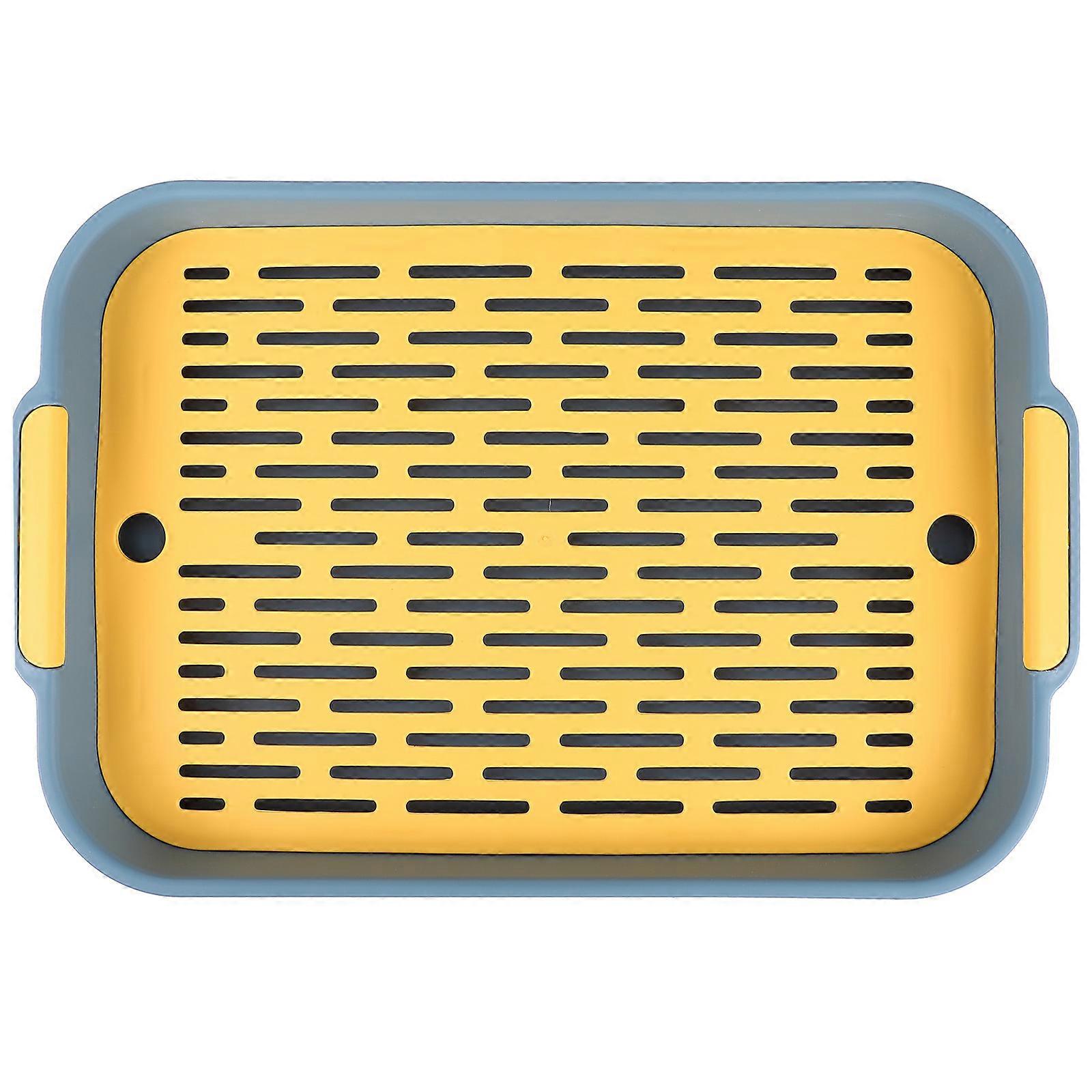 Plastic Kitchen Drainage Rack Dish Drainer For Home Use Blue 36.6X24.3X4.8CM Water Filtering 1Pack