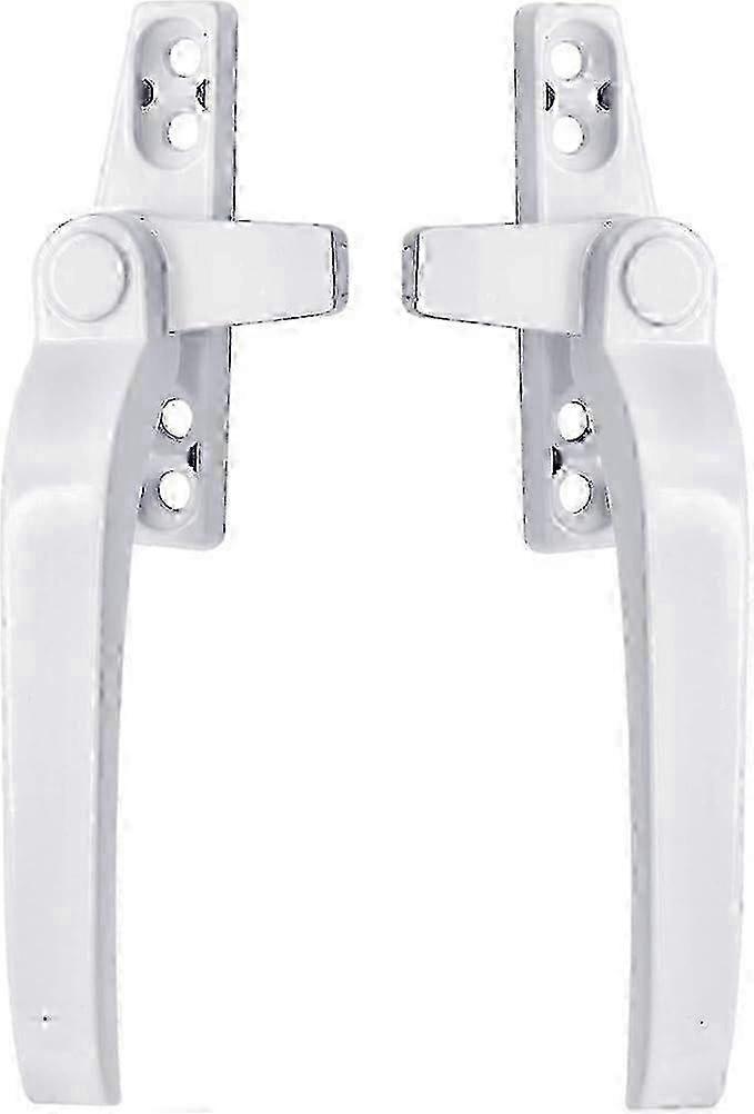 Window Handles - Pair of Universal White Replacement Right/Left Hand Aluminium Window Handles with Lock for uPVC Windows and Double Glazing (White) hw