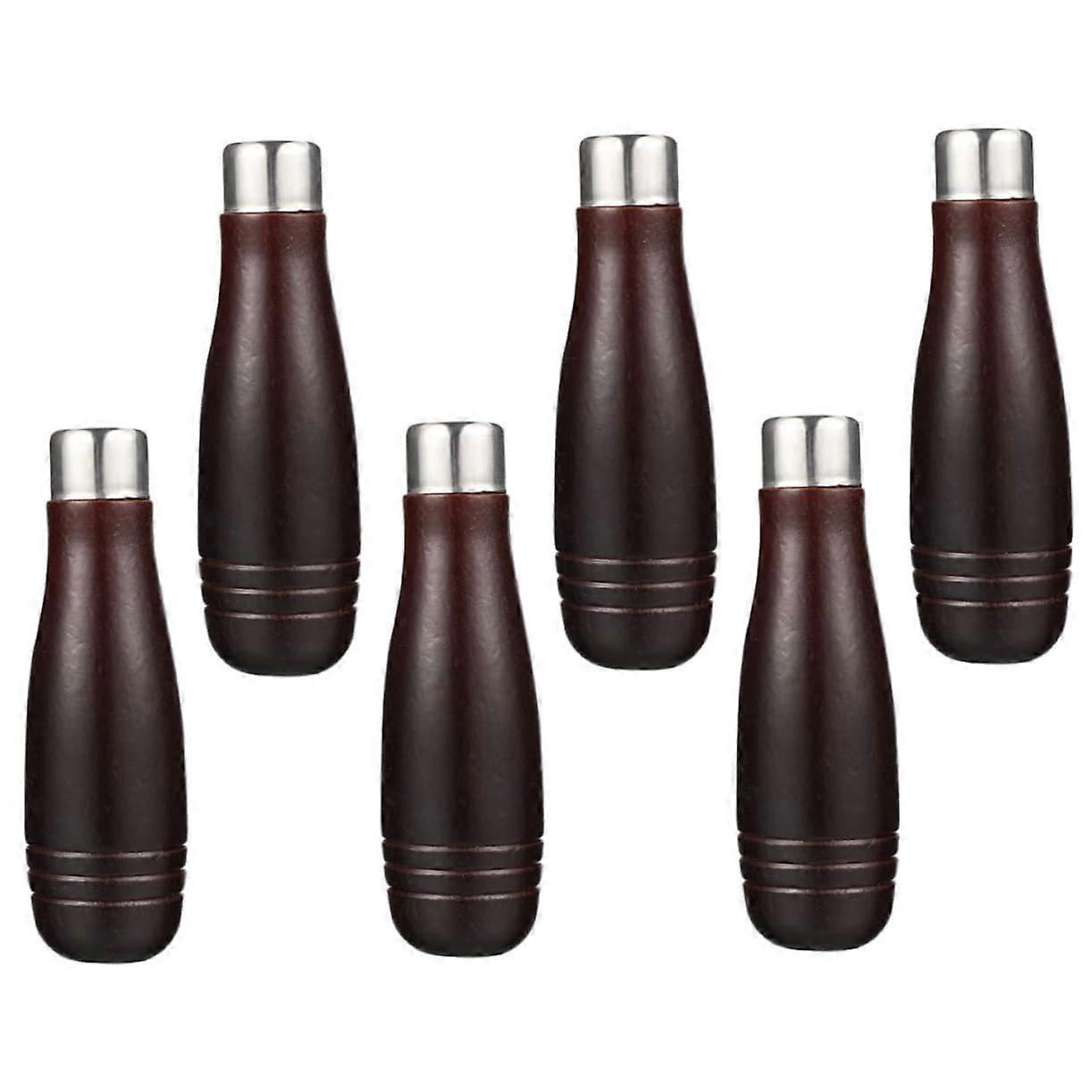 6-Pack File Rasp Tool with Wooden Handle Replacement Grips for Woodworking, Suitable for Flat, Half-Round, Round, Triangular, and Square Files