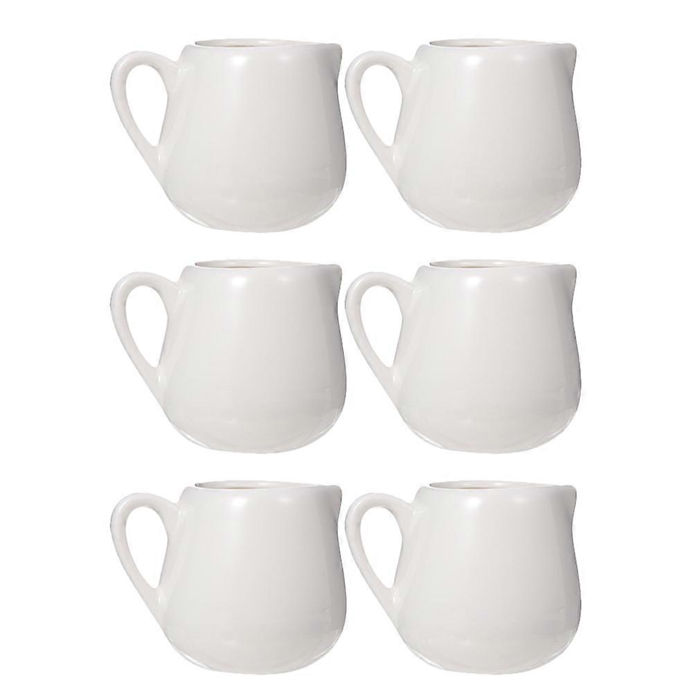 Here's a polished and professional product description based on your input:
**6pcs Ceramic Sauce Jugs White Milk Storage Containers with Smooth