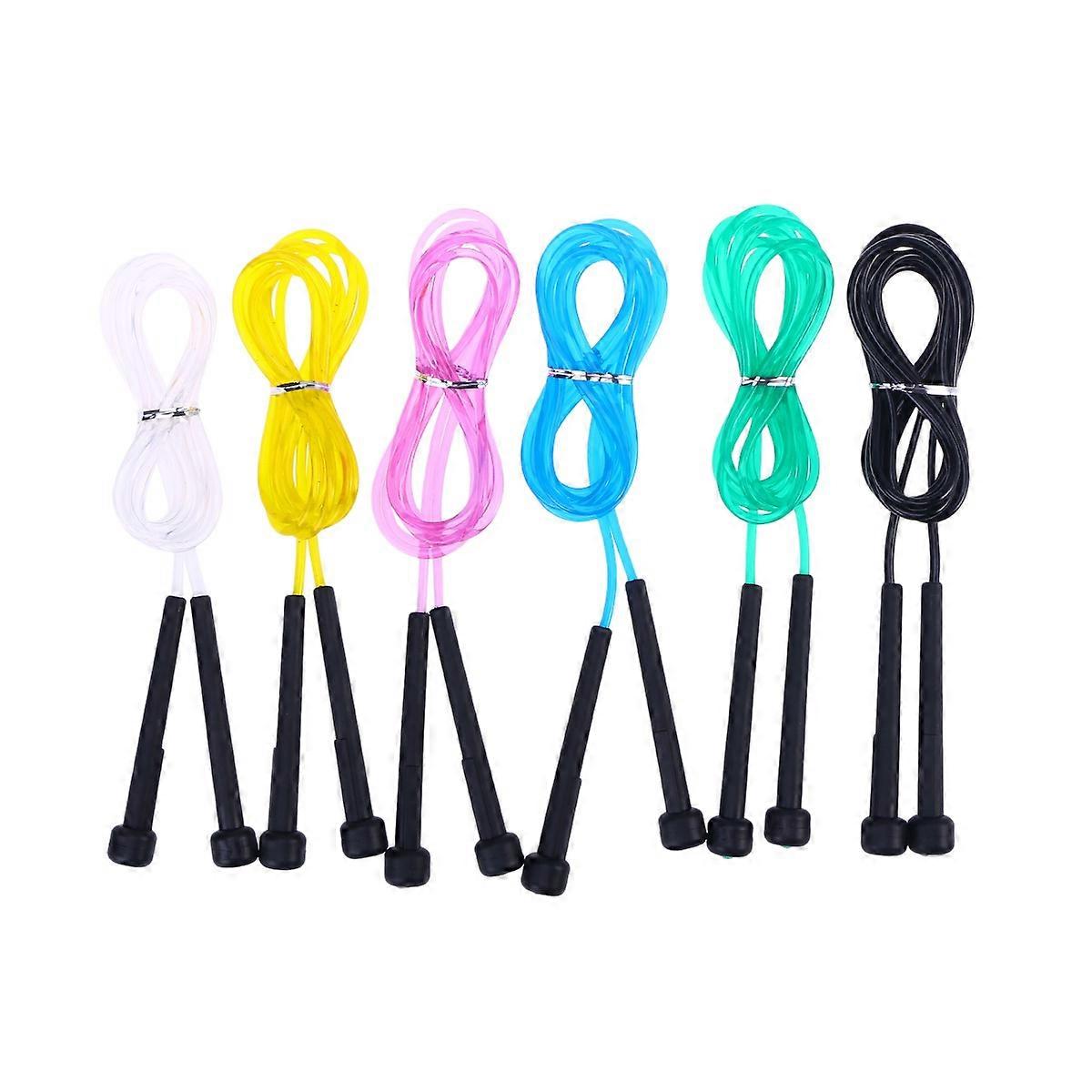 6pcs PVC Jump Ropes with Slip Resistant Handles for Fitness, Cardio Training, and Skipping – Durable Exercise Ropes for Adults and Students