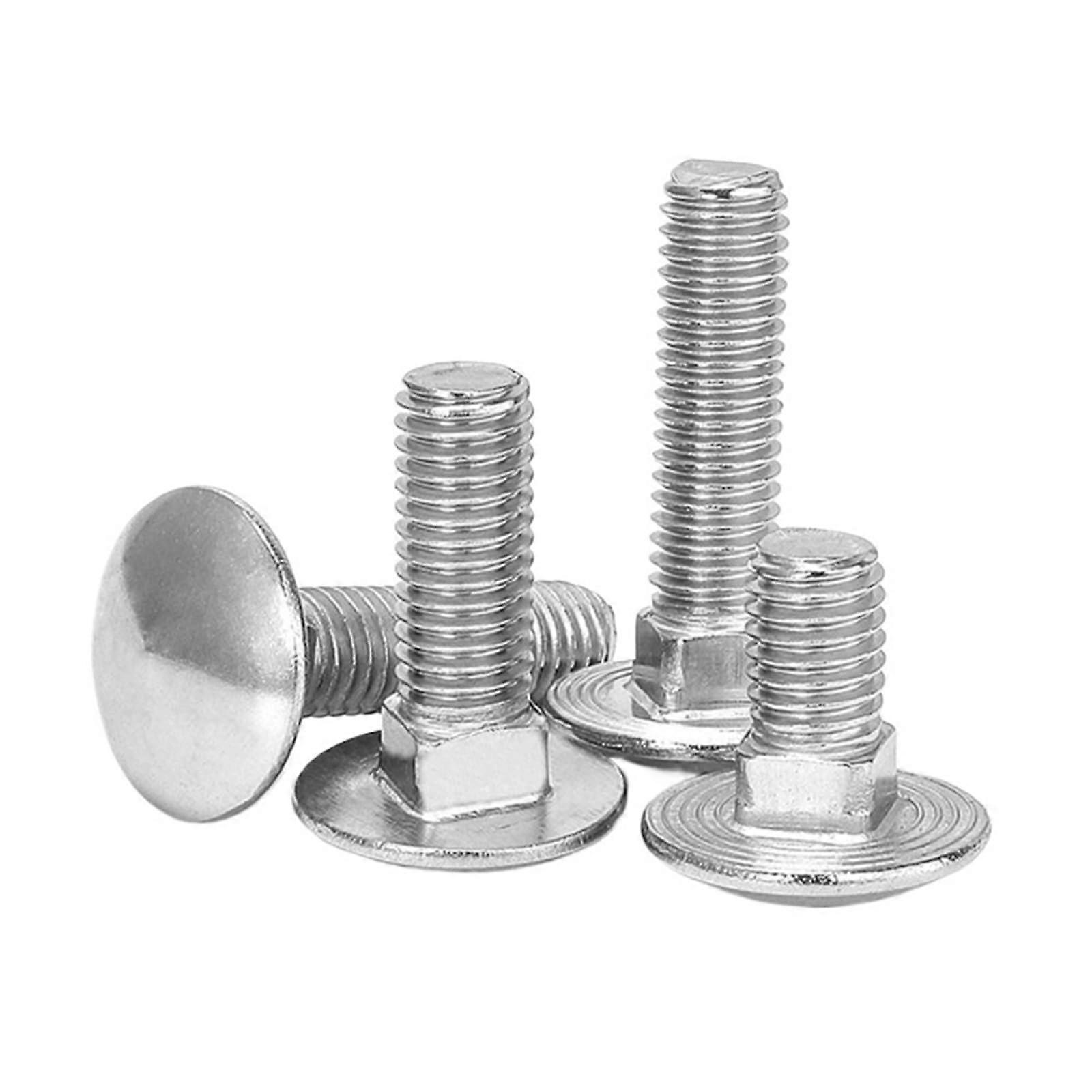 M4 M5 Carriage Bolt 304 Stainless Steel Round Head Square Screw 10-30 mm Length 16 mm 10 Pack