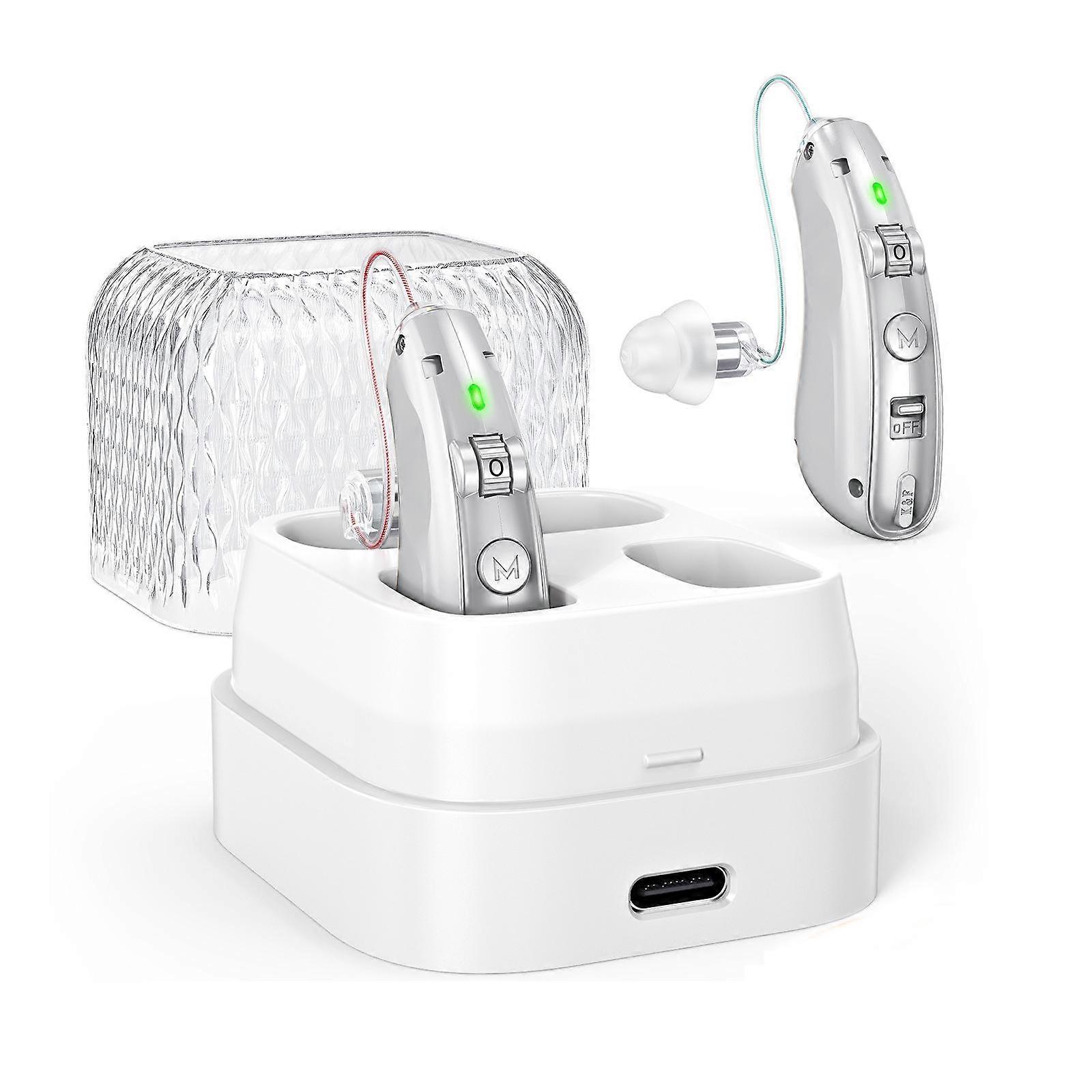 (New) Behind-The-Ear Hearing Amplifier With Charging Case Sound Enhancer For Seniors