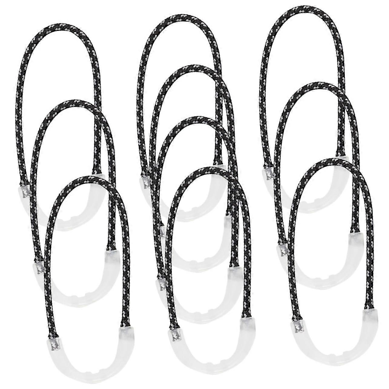 Luminous Zip Pull Ropes 10 Pack Interchangeable Durable Plastic Zipper Pulls for Outdoor Activities and Bags