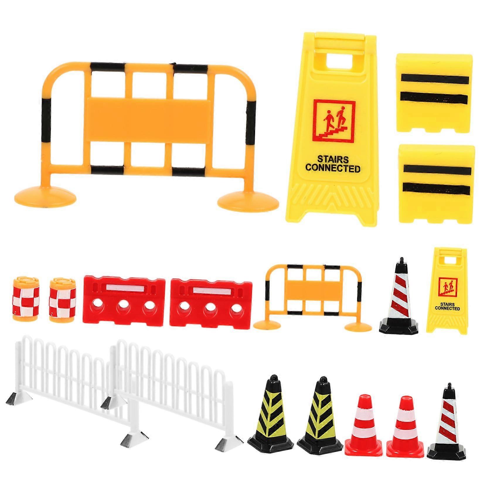18piece Traffic Sign Toy Set for Road Signs, Sand Table and Traffic Simulation Accessories for Car Playmats and Creative Play Worlds