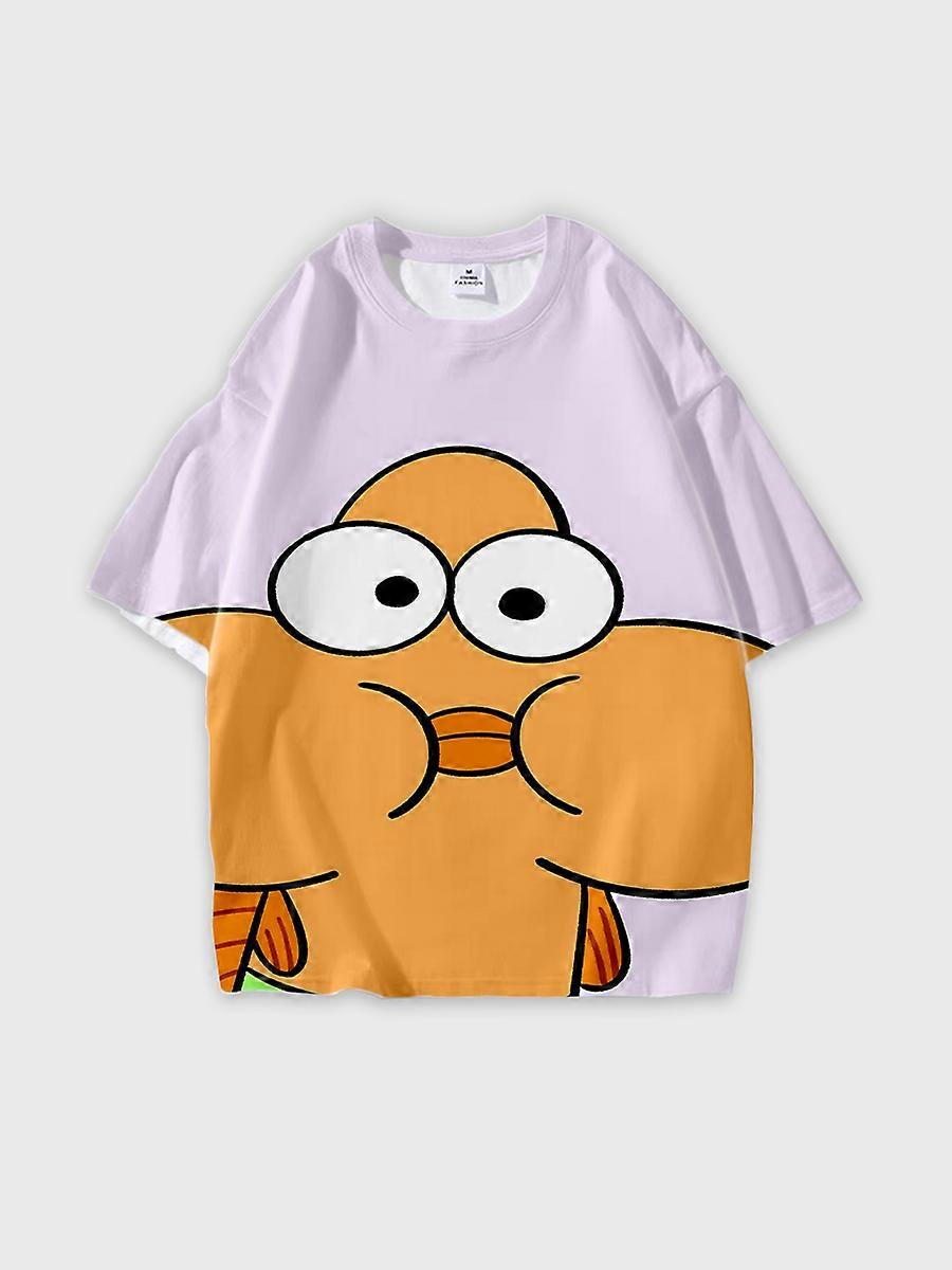 T-shirt round neck Anime Pattern loose short sleeve D1435