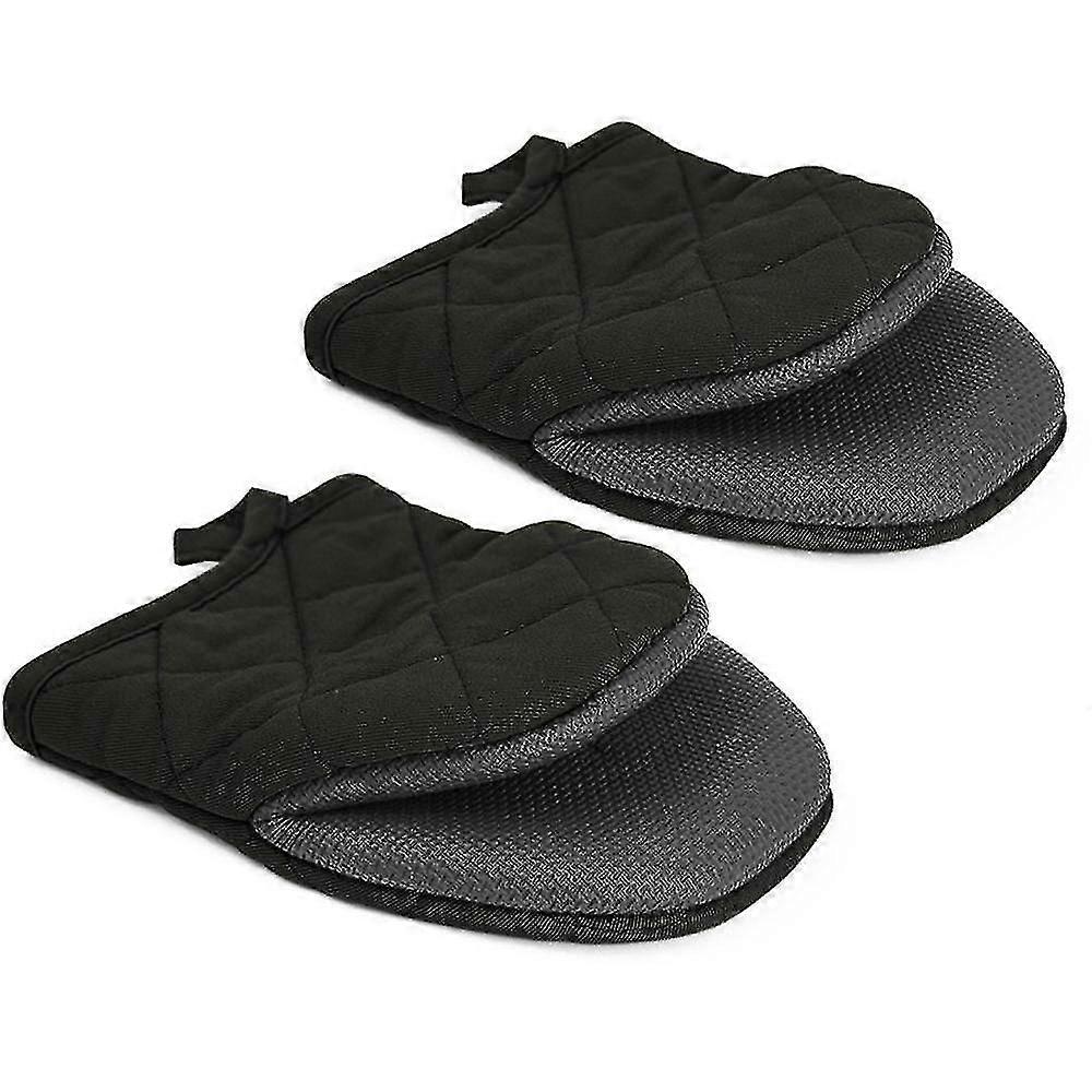 1 paire de mitaines de four courtes, mini-mitaines de four en silicone résistant à la chaleur pour 500 degrés, surfaces de préhension antidérapantes